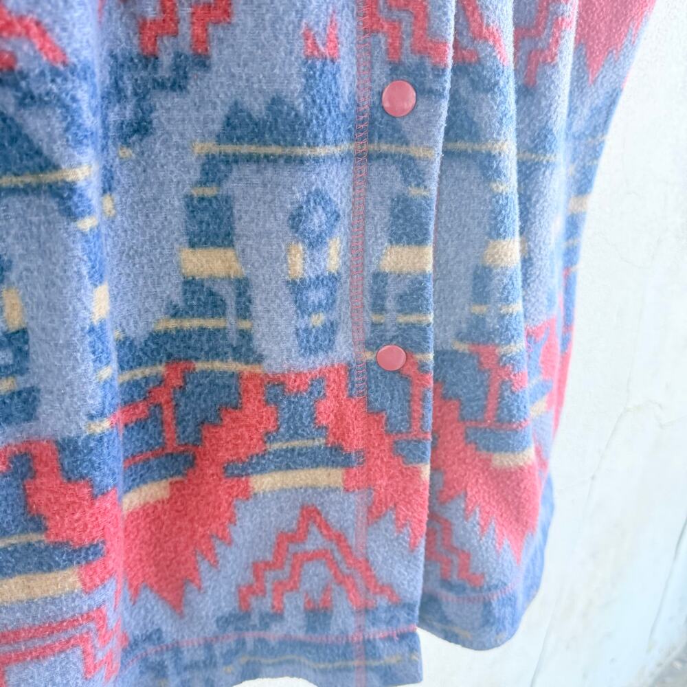 Vtg Aztec Robe Blanket Duster Southwestern Housec… - image 5